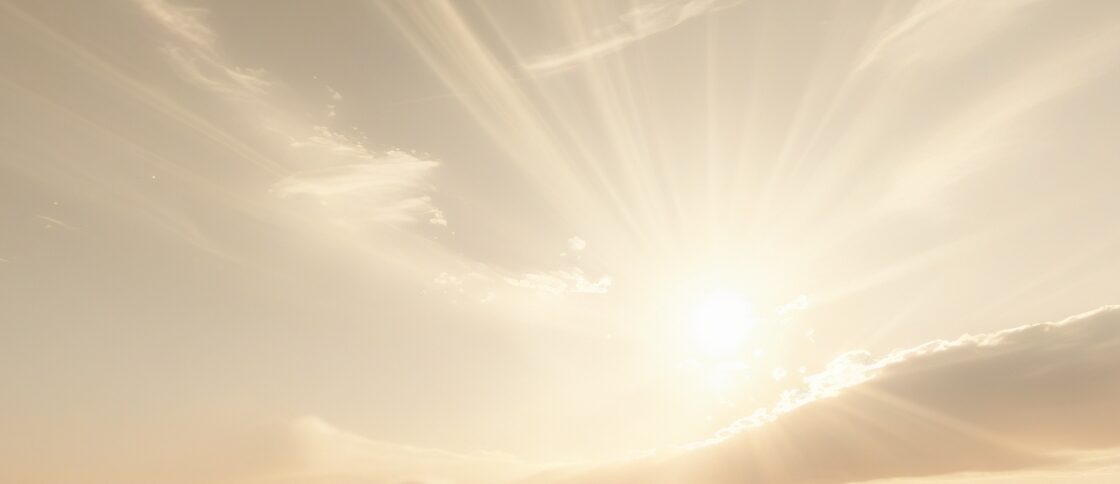 Sonnenstrahlen im Himmel – Symbol für Weite, Klarheit und kosmische Energie in der BaZi-Astrologie.